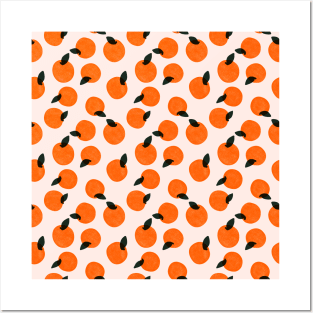 Cute oranges pattern Posters and Art